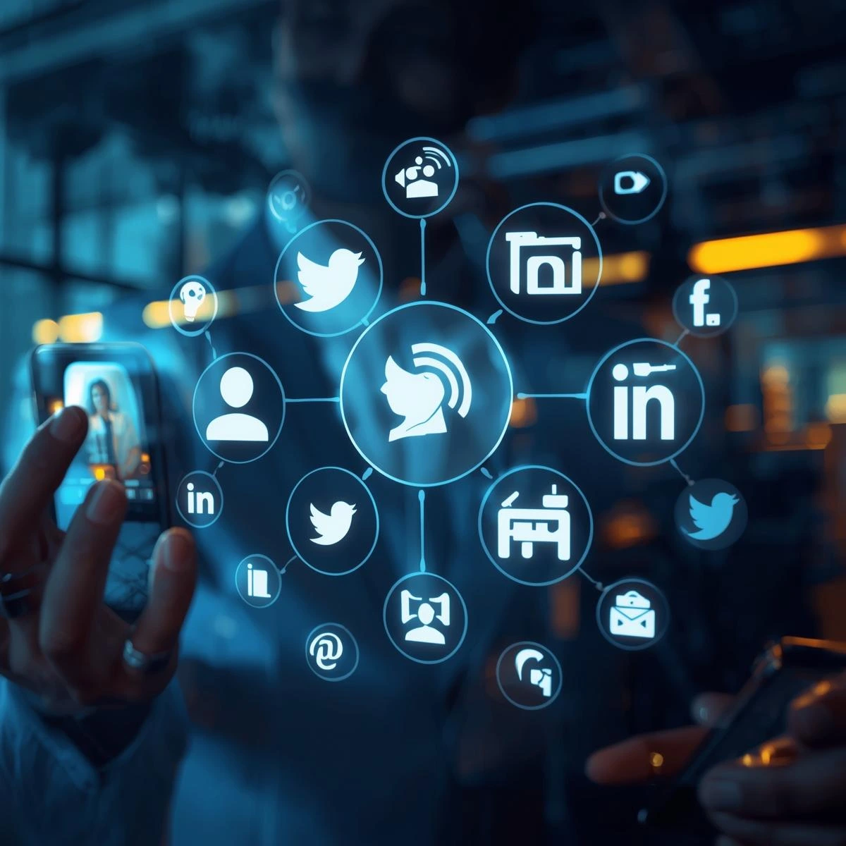 An image describing one of the visuals on the Enterprise AI Engineering and Custom Software page created by Technotery which is social.