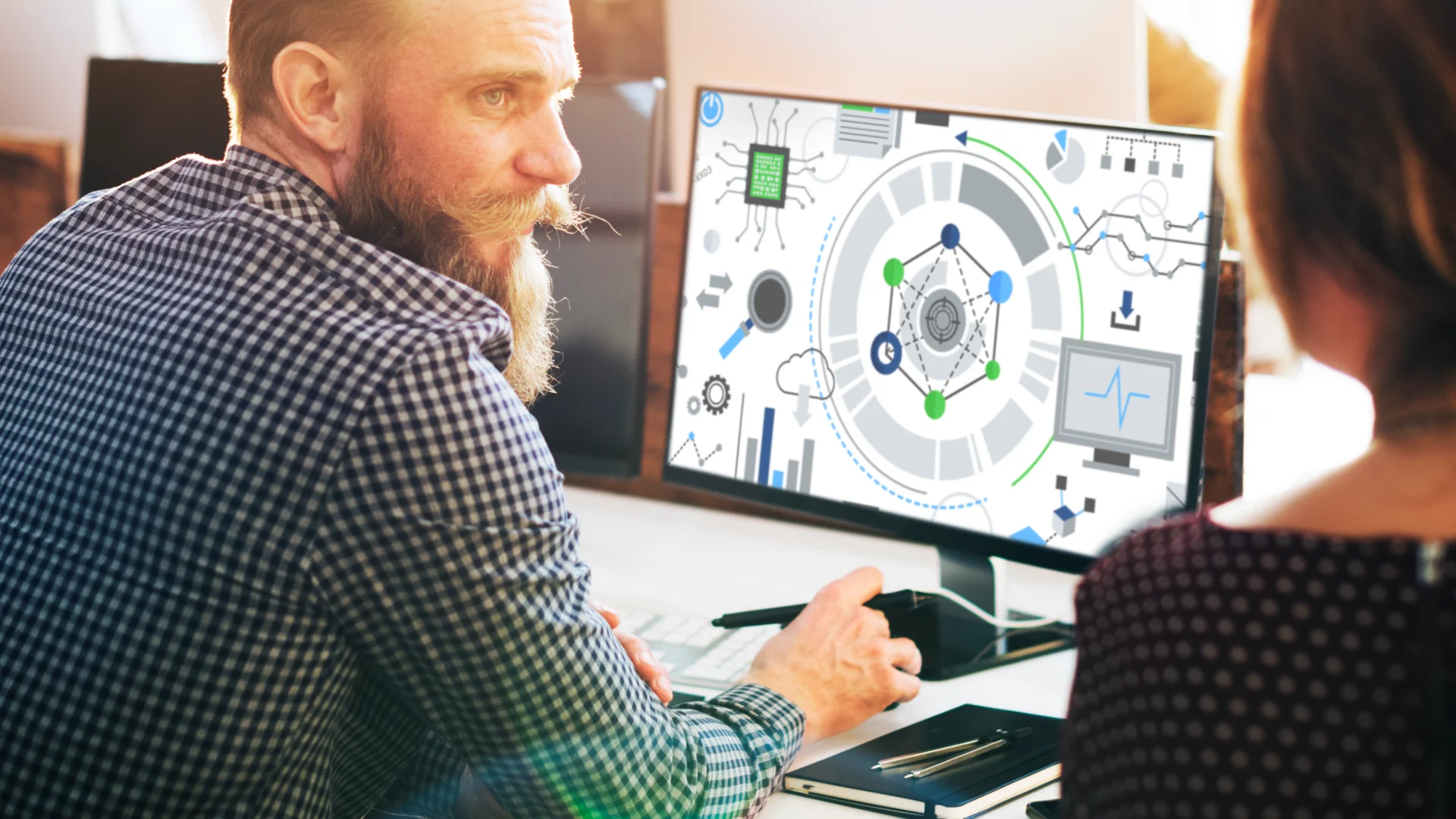 An image describing one of the visuals on the Enterprise AI Engineering and Custom Software page created by Technotery which is Manufacturing.